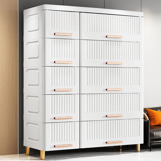 AOTTO 創意傢俱 75面寬輕奢大容量收納櫃, 白色, 5層
