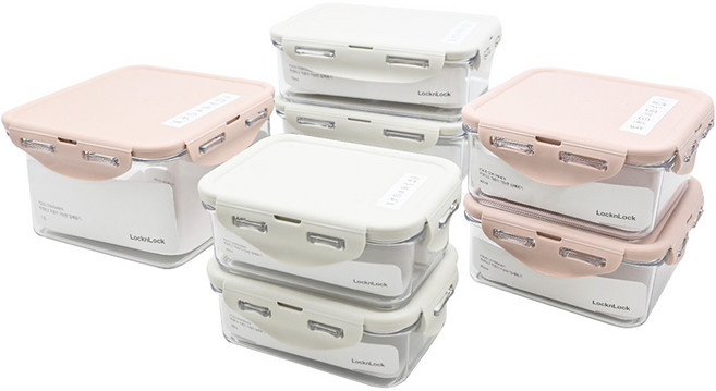 LocknLock 樂扣樂扣 Tritan純淨輕透保鮮盒7件組, 1組, 350ml 2個 + 750ml 2個 + 600ml 2個 + 1300ml 1個