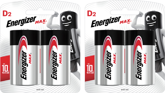 에너자이저 알카라인 맥스 D형 건전지, 2개입, 2개