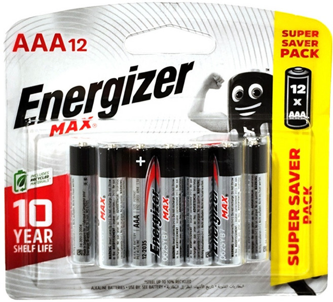 Energizer 勁量 鹼性4號電池, 12顆, 1組