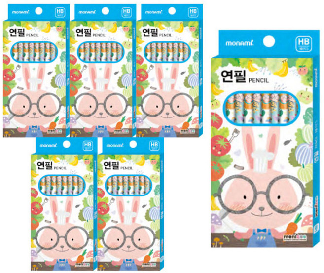 모니주 연필 HB 10p, 남, 60개