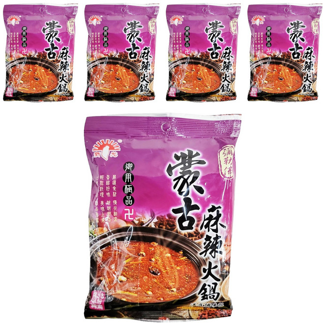 新光洋菜 蒙古麻辣火鍋湯底調味包 全素, 75g, 5包