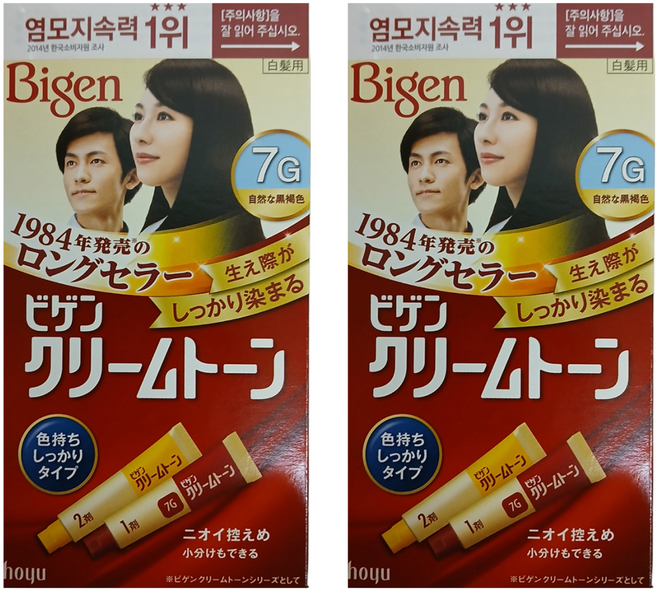 비겐 크림톤 염색제 40g, 7G자연흑갈색, 2개