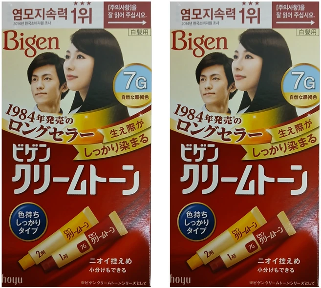 비겐 크림톤 염색제 40g, 7G자연흑갈색, 2개 - 쿠팡