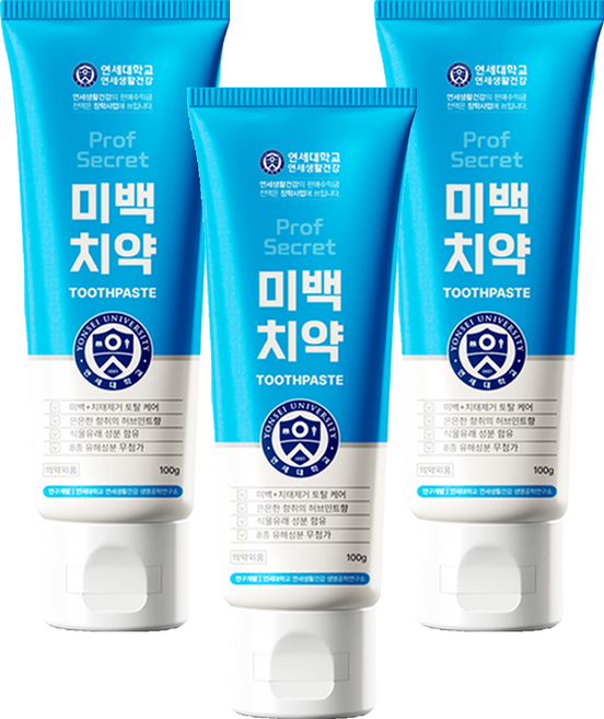 연세생활건강 프로프 시크릿 미백치약, 100g, 3개