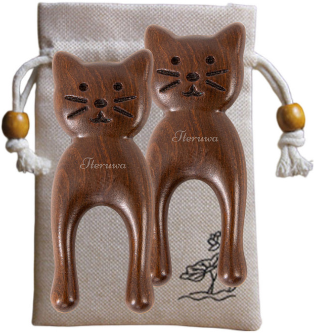 떼루와 두피 얼굴 고양이 괄사 마사지 빗, 2개