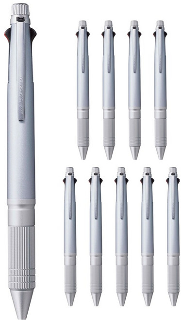 Uni 三菱 JETSTREAM Metal 4&1 多功能筆 MSXE5-2000A-0.5mm, 10個, 冰銀色