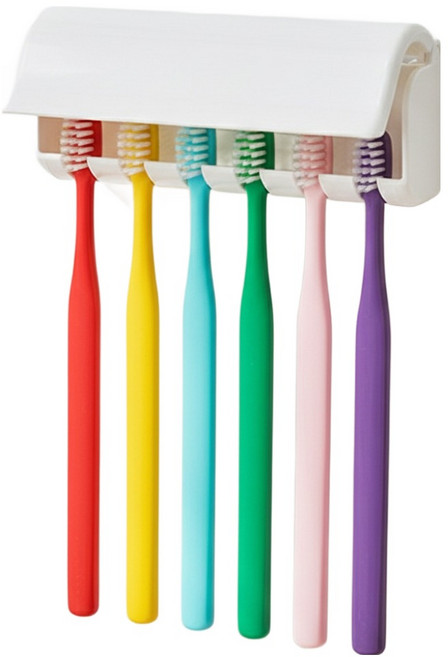 한봄누리 6인 욕실 칫솔거치대, 화이트, 1개