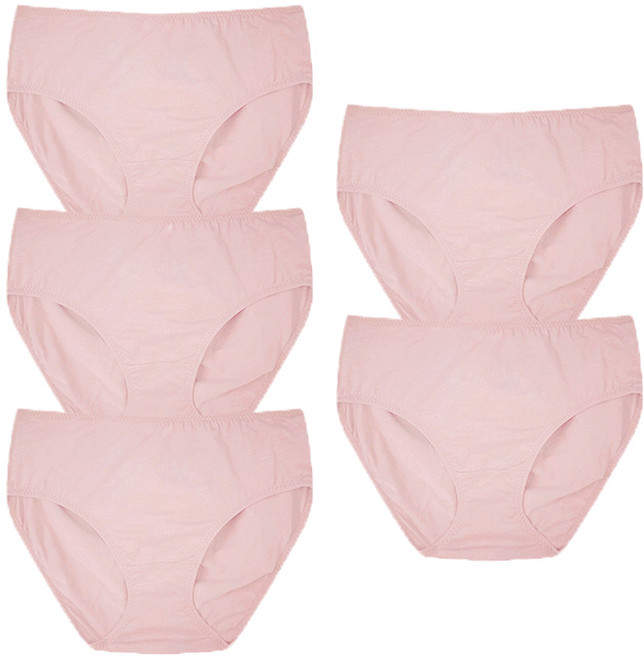 Muttimama 女款棉質彈力內褲 5件組, 淺粉色