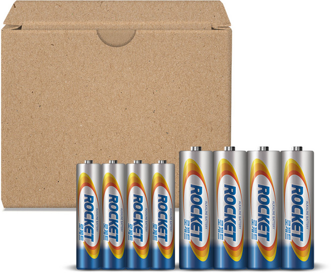로케트 알카라인 AA 4p + AAA 4p 건전지 세트, 8개입, 1세트