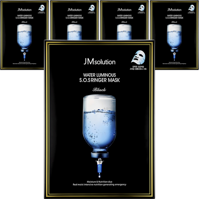 제이엠솔루션 물광 에스오에스 링거 마스크 블랙, 10개입, 5개