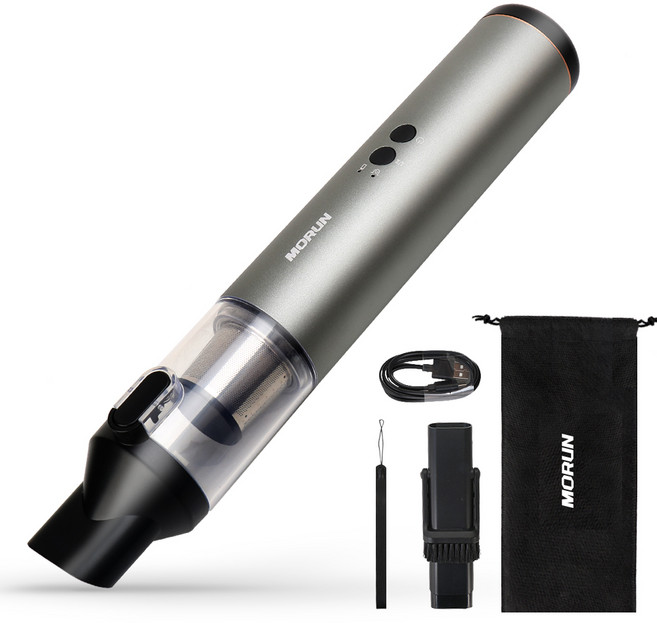 모런 무선 메탈 에어건 차량용 청소기, 메탈그레이, V6