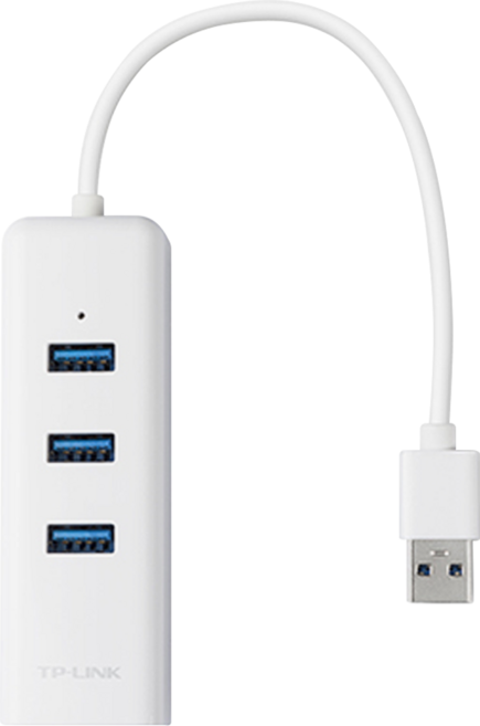 tp-link 3埠USB 3.0家用集線器與 Gigabit USB 網卡 UE330, 白色, 1個