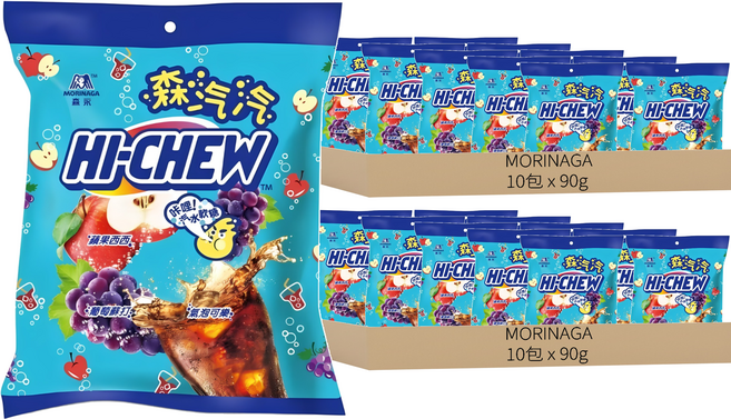 MORINAGA 森永 HI-CHEW 嗨啾 汽水綜合軟糖, 90g, 20包