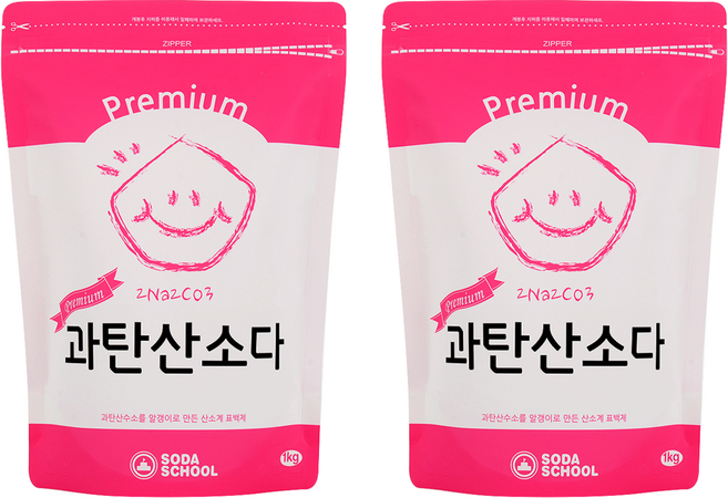 소다스쿨 프리미엄 과탄산소다, 1kg, 2개