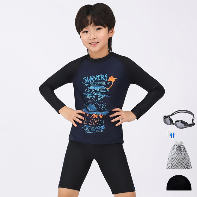 아쿠아티카 아동용 래쉬가드 일반용수경 5종 세트 AQA355