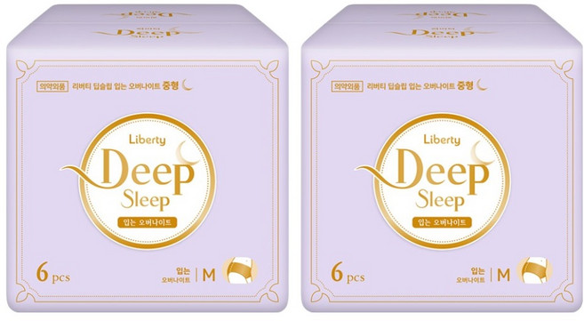 리버티 딥슬립 입는 오버나이트, 중형, 6개입, 2개