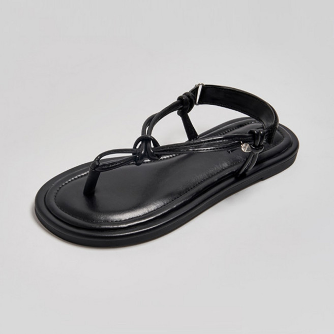 CHAAKAN SHOES 女款 Icy 綁帶夾腳涼鞋 SDFBR2i1773, 黑色, 240