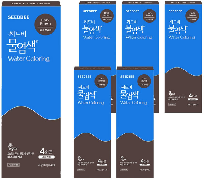 씨드비 프리미엄 물염색 시즌2 염모제, 다크브라운, 6개