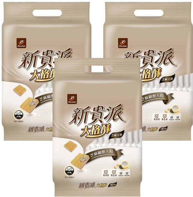 77 新貴派 大格酥 芝麻豆奶, 324g, 3袋