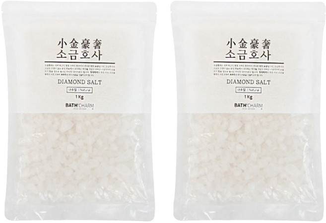 바스참 소금호사 다이아몬드 솔트 내추럴 입욕제, 1kg, 2개