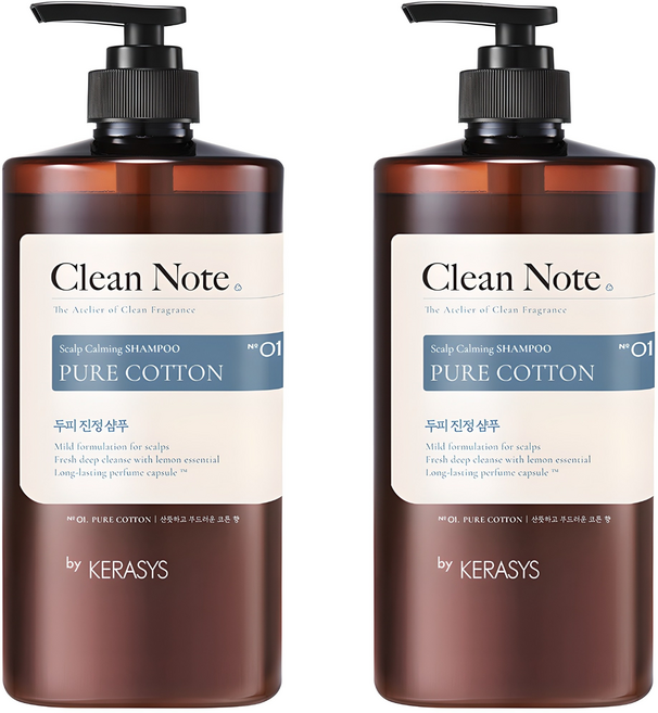 케라시스 클린노트 샴푸 퓨어 코튼향, 1L, 2개