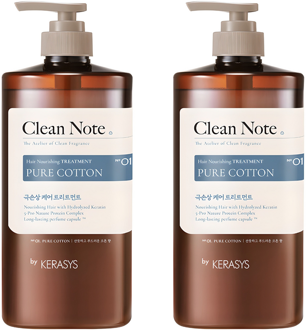 KERASYS Clean Note Pure Treatment 棉香, 1L, 2個