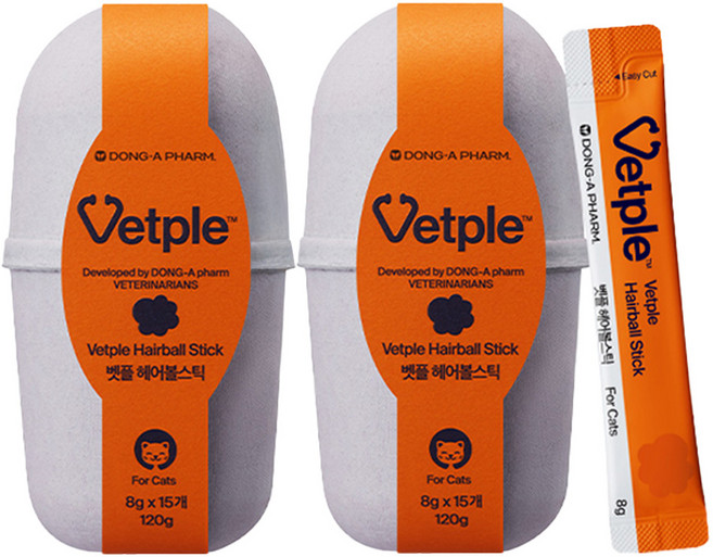 벳플 동아제약 고양이 영양제, 15회분, 헤어볼, 2개