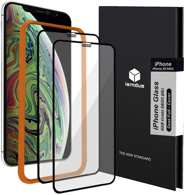 iamdue Dust zero全覆蓋鋼化玻璃手機螢幕保護貼 2入+輔助工具, 1組