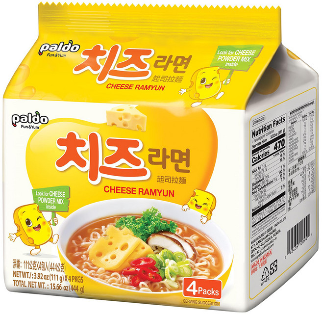 paldo 八道 起司拉麵 111g, 4包