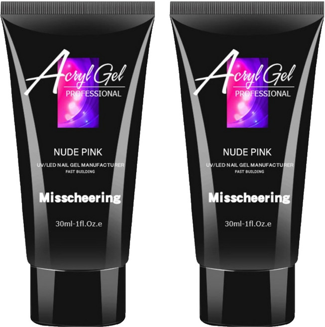 미스치어링 손톱 연장 재료 베이직 폴리젤, 누드핑크, 2개