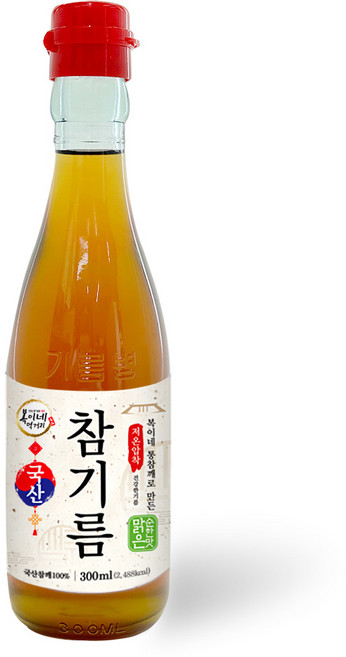 복이네먹거리 통깨로 만든 저온압착 순한맛 국산 맑은참기름, 300ml, 1개