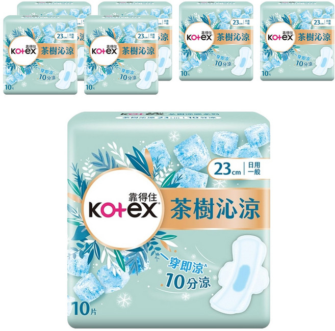 Kotex 靠得住 日用型茶樹沁涼棉, 23cm, 10片, 7包