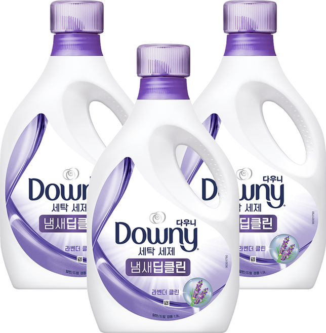 다우니 냄새딥클린 라벤더 액상세제 본품, 1.9L, 3개