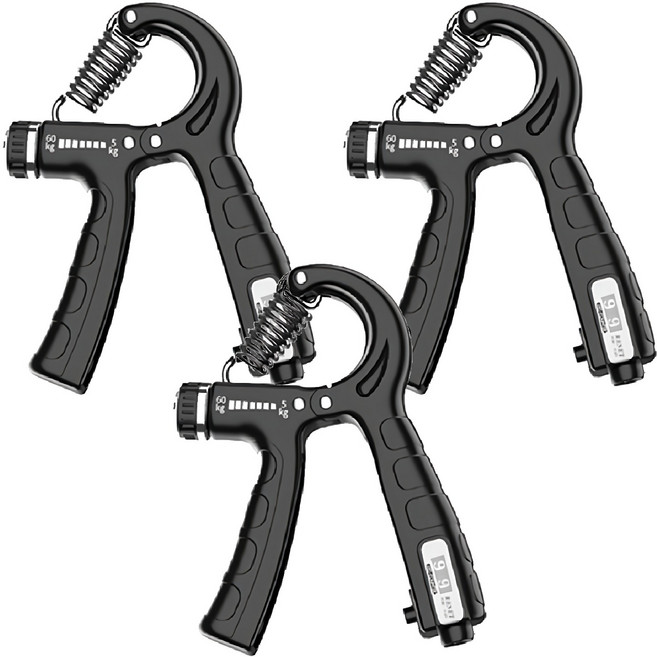 可計數握力器, 黑色, 3個