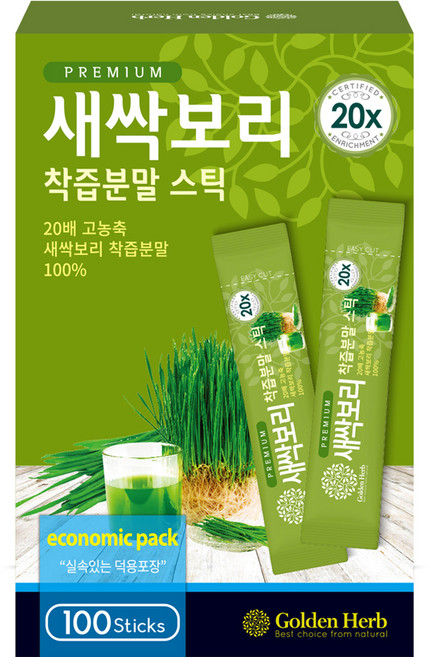 골든허브 프리미엄 새싹보리 착즙분말, 1g, 100개
