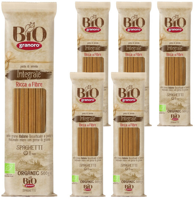 그라노로 유기농 통밀 스파게티, 6개, 500g