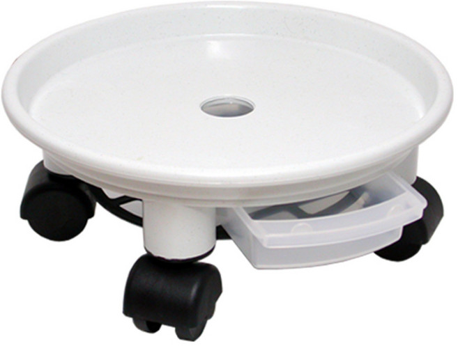 플라팜 이동식 동그리 화분받침대, 화이트, 1개