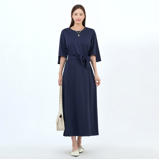 엘쏘 여성용 격식 오피스 하객룩 원피스 + 끈 세트