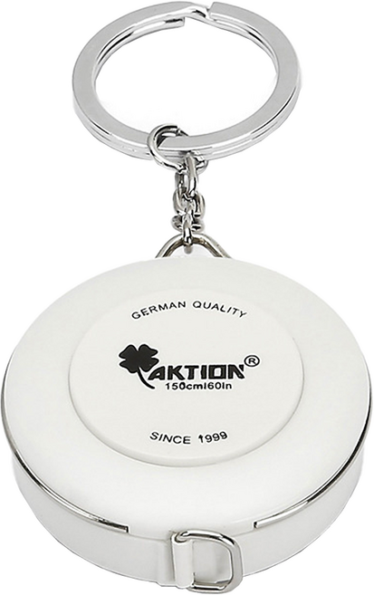 바코젤 휴대용 미니 줄자 열쇠고리형 흰색, 150cm, 1개