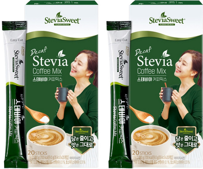 스테비아스위트 펄세스 디카페인 스테비아 커피믹스, 9g, 20개입, 2개