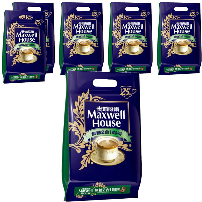 Maxwell House 麥斯威爾 無糖2合1咖啡, 11g, 25包, 6袋