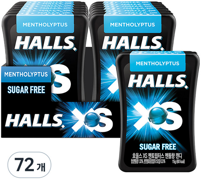 HALLS XS無糖迷你薄荷糖 酷爽薄荷款, 72盒, 15g
