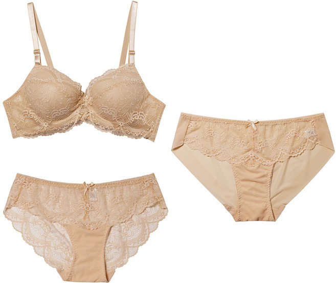 BASE ALPHA ESSENTIALS 經典鋼圈內衣1件 + 內褲2件組 蕾絲B款