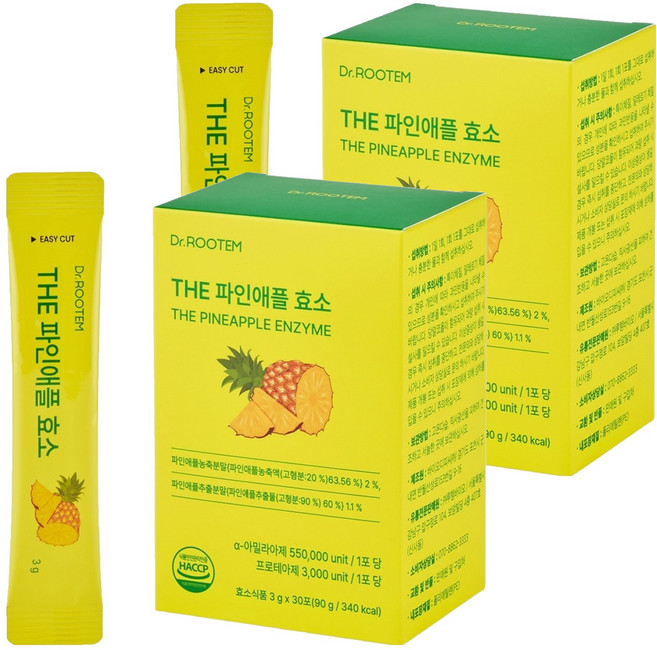 닥터루템 정품 THE 파인애플 효소, 90g, 2개