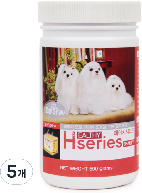 데이스포 강아지 에이치시리즈 영양제, 500g, 피부/피모, 5개