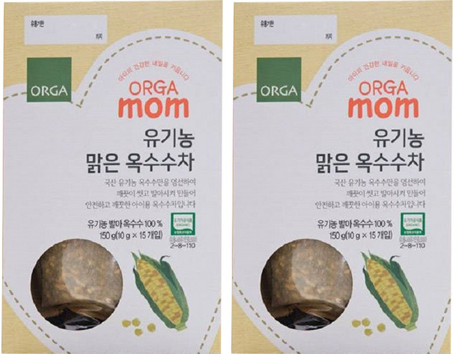 올가맘 유기농 맑은 옥수수차, 10g, 15개입, 2개