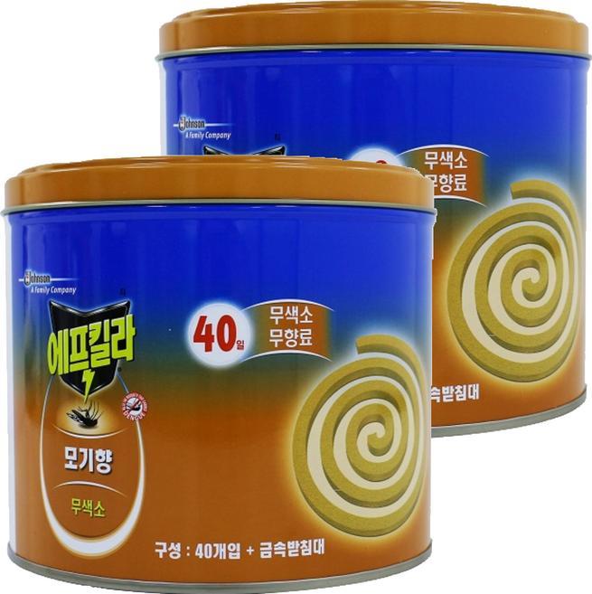 에프킬라 모기향 무향 40p, 2개