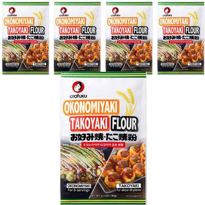 오타후쿠 오코노미야끼 타코야끼 겸용 분말, 180g, 5개