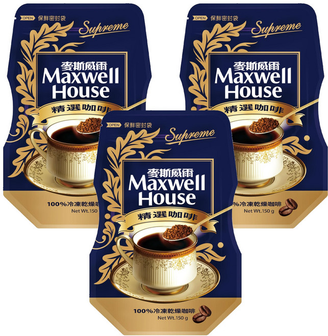 Maxwell House 麥斯威爾 精選咖啡環保包, 150g, 1入, 3包